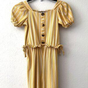 SUNSET SKY YELLOW & WHITE STRIPE JUMPSUIT